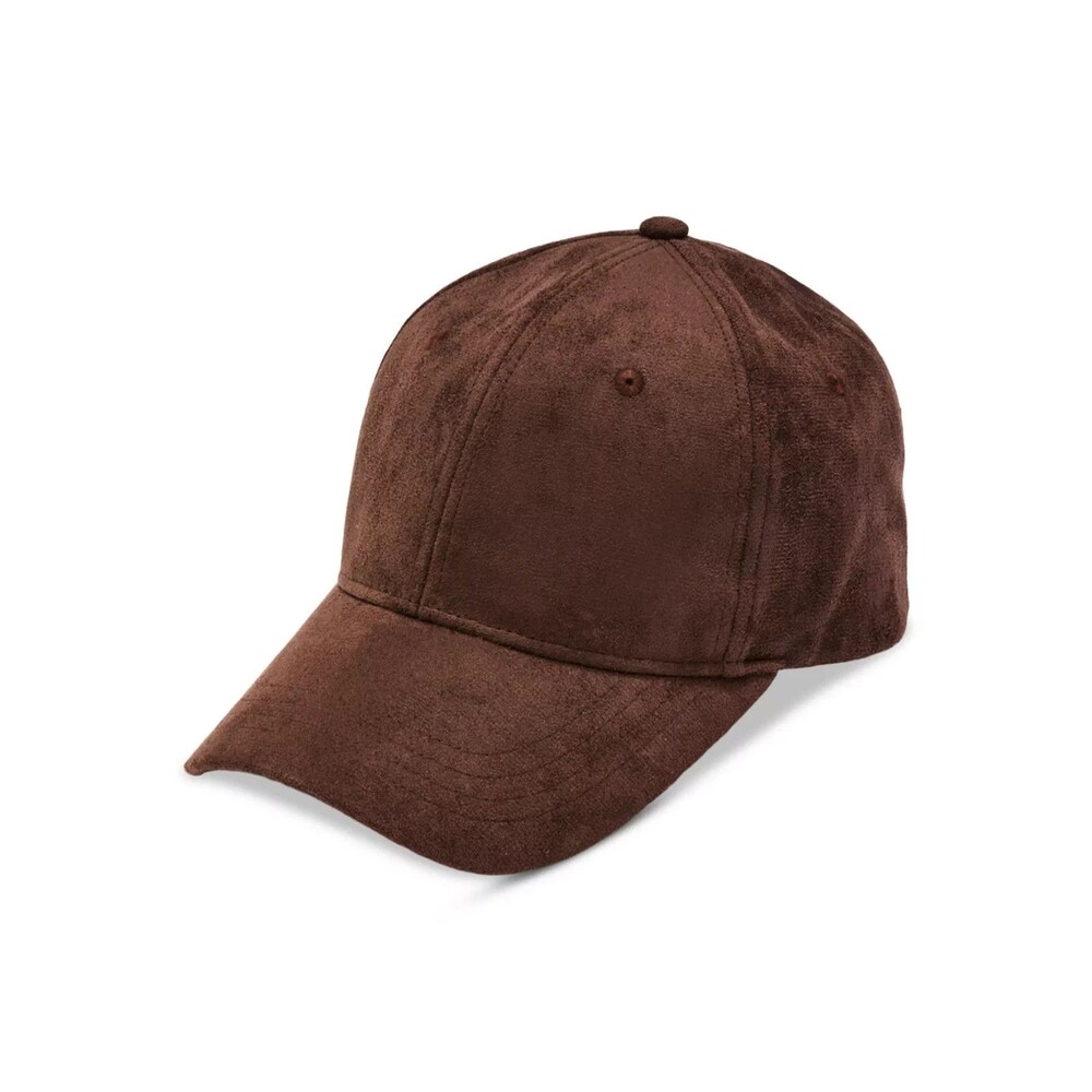 AQUA Women's Faux Suede Baseball Cap Chocolate Brown One Size